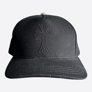 Chrome Hearts Black Embroidered Cross Logo Hat